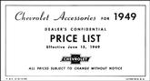 1949 Accessory Parts Price List