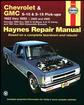 Haynes Manual; 1982-93 Chevrolet/GMC/Oldsmobile; S-10/S-15 Pickup/S-10 Blazer/S-15 Jimmy; Bravada