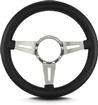 Lecarra Mark 4 Elegante Steering Wheel; Polished Spokes; Thick 1-1/2" Grip; Black