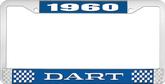 1960 Dart License Plate Frame - Blue and Chrome with White Lettering