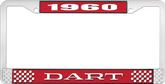 1960 Dart License Plate Frame - Red and Chrome with White Lettering
