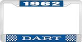 1962 Dart License Plate Frame - Blue and Chrome with White Lettering