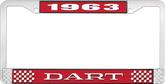 1963 Dart License Plate Frame - Red and Chrome with White Lettering