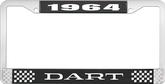 1964 Dart License Plate Frame - Black and Chrome with White Lettering