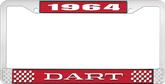 1964 Dart License Plate Frame - Red and Chrome with White Lettering