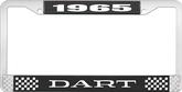 1965 Dart License Plate Frame - Black and Chrome with White Lettering