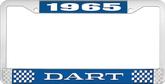 1965 Dart License Plate Frame - Blue and Chrome with White Lettering