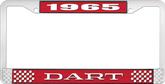 1965 Dart License Plate Frame - Red and Chrome with White Lettering