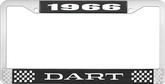 1966 Dart License Plate Frame - Black and Chrome with White Lettering