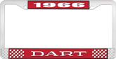 1966 Dart License Plate Frame - Red and Chrome with White Lettering