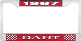 1967 Dart License Plate Frame - Red and Chrome with White Lettering