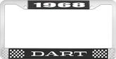 1968 Dart License Plate Frame - Black and Chrome with White Lettering
