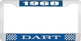 1968 Dart License Plate Frame - Blue and Chrome with White Lettering
