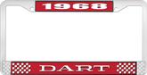 1968 Dart License Plate Frame - Red and Chrome with White Lettering