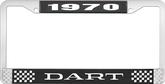 1970 Dart License Plate Frame - Black and Chrome with White Lettering