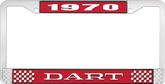 1970 Dart License Plate Frame - Red and Chrome with White Lettering