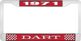 1971 Dart License Plate Frame - Red and Chrome with White Lettering