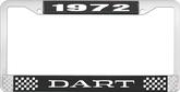 1972 Dart License Plate Frame - Black and Chrome with White Lettering