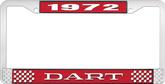 1972 Dart License Plate Frame - Red and Chrome with White Lettering
