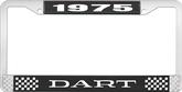 1975 Dart License Plate Frame - Black and Chrome with White Lettering