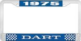 1975 Dart License Plate Frame - Blue and Chrome with White Lettering