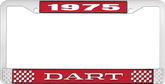 1975 Dart License Plate Frame - Red and Chrome with White Lettering