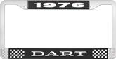 1976 Dart License Plate Frame - Black and Chrome with White Lettering
