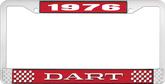 1976 Dart License Plate Frame - Red and Chrome with White Lettering