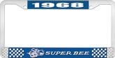 1968 Super Bee License Plate Frame - Blue and Chrome with White Lettering