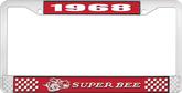 1968 Super Bee License Plate Frame - Red and Chrome with White Lettering