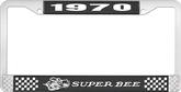 1970 Super Bee License Plate Frame - Black and Chrome with White Lettering