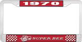 1970 Super Bee License Plate Frame - Red and Chrome with White Lettering