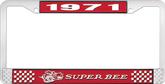 1971 Super Bee License Plate Frame - Red and Chrome with White Lettering