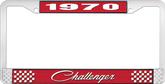 1970 Challenger License Plate Frame - Red and Chrome with White Lettering