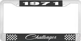 1971 Challenger License Plate Frame - Black and Chrome with White Lettering