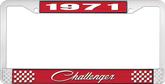 1971 Challenger License Plate Frame - Red and Chrome with White Lettering