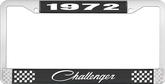 1972 Challenger License Plate Frame - Black and Chrome with White Lettering