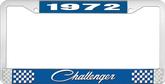 1972 Challenger License Plate Frame - Blue and Chrome with White Lettering