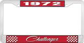 1972 Challenger License Plate Frame - Red and Chrome with White Lettering
