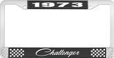 1973 Challenger License Plate Frame - Black and Chrome with White Lettering