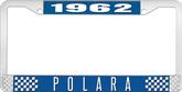 1962 Dodge Polara; License Plate Frame; Blue And Chrome With White Lettering