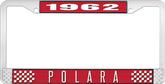 1962 Dodge Polara; License Plate Frame; Red And Chrome With White Lettering