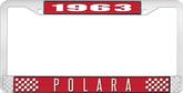 1963 Dodge Polara; License Plate Frame; Red And Chrome With White Lettering
