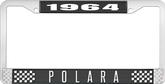1964 Dodge Polara; License Plate Frame; Black And Chrome With White Lettering