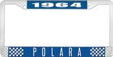 1964 Dodge Polara; License Plate Frame; Blue And Chrome With White Lettering