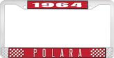 1964 Dodge Polara; License Plate Frame; Red And Chrome With White Lettering
