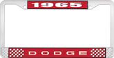 1965 Dodge License Plate Frame - Red and Chrome with White Lettering