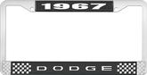 1967 Dodge License Plate Frame - Black and Chrome with White Lettering