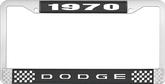 1970 Dodge License Plate Frame - Black and Chrome with White Lettering