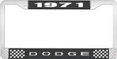 1971 Dodge License Plate Frame - Black and Chrome with White Lettering